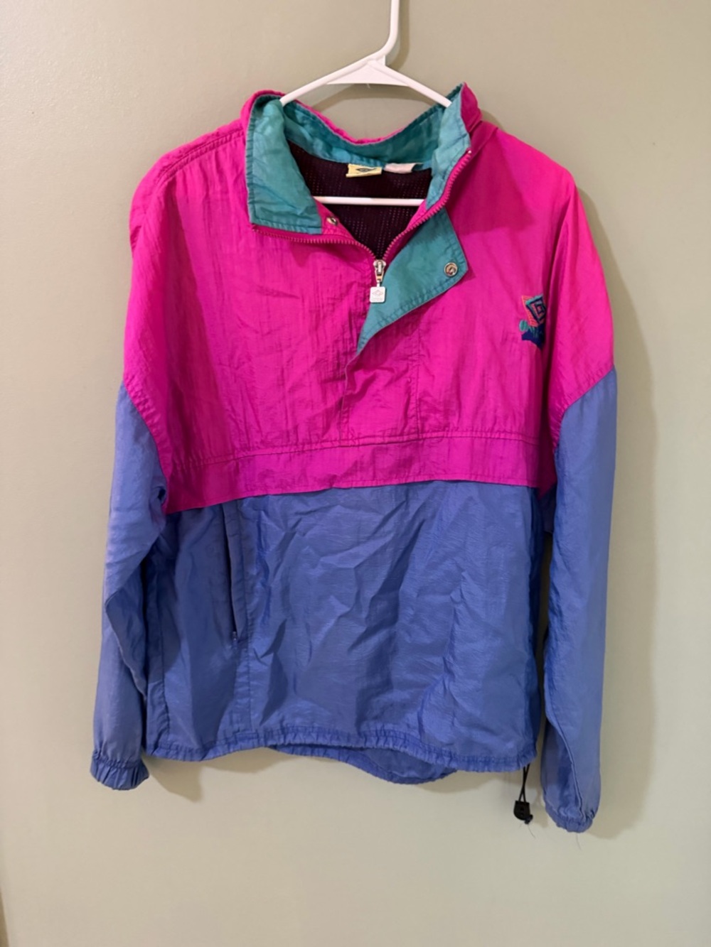 VINTAGE Umbro Jacket adult medium  Pink Blue Soccer Color Block Soccer Track